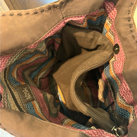 The Sak Brand Brown Leather Slouchy Tote Bag with Braided Handles - Picture 5 of 13